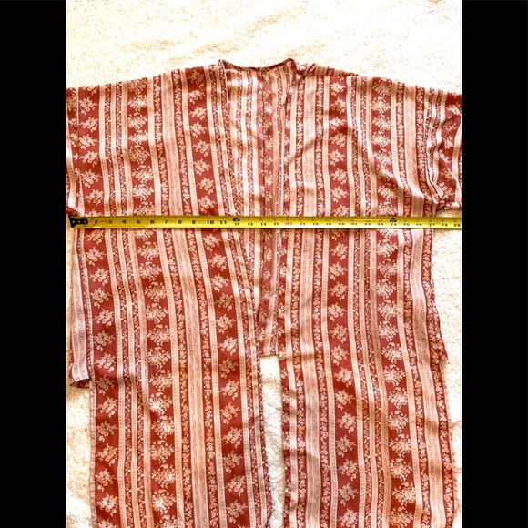 Vintage Boho Tunic Cardigan Kimono Top Pink Cream - Picture 16 of 16
